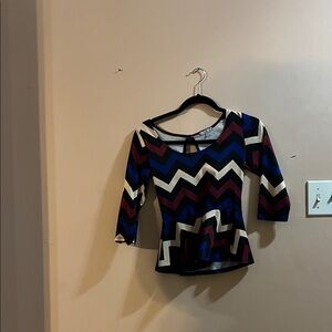 Charlotte Russe Multicolor Chevron Blouse